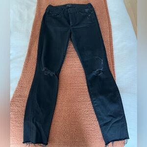 MOTHER The Looker Ankle Fray black Jean